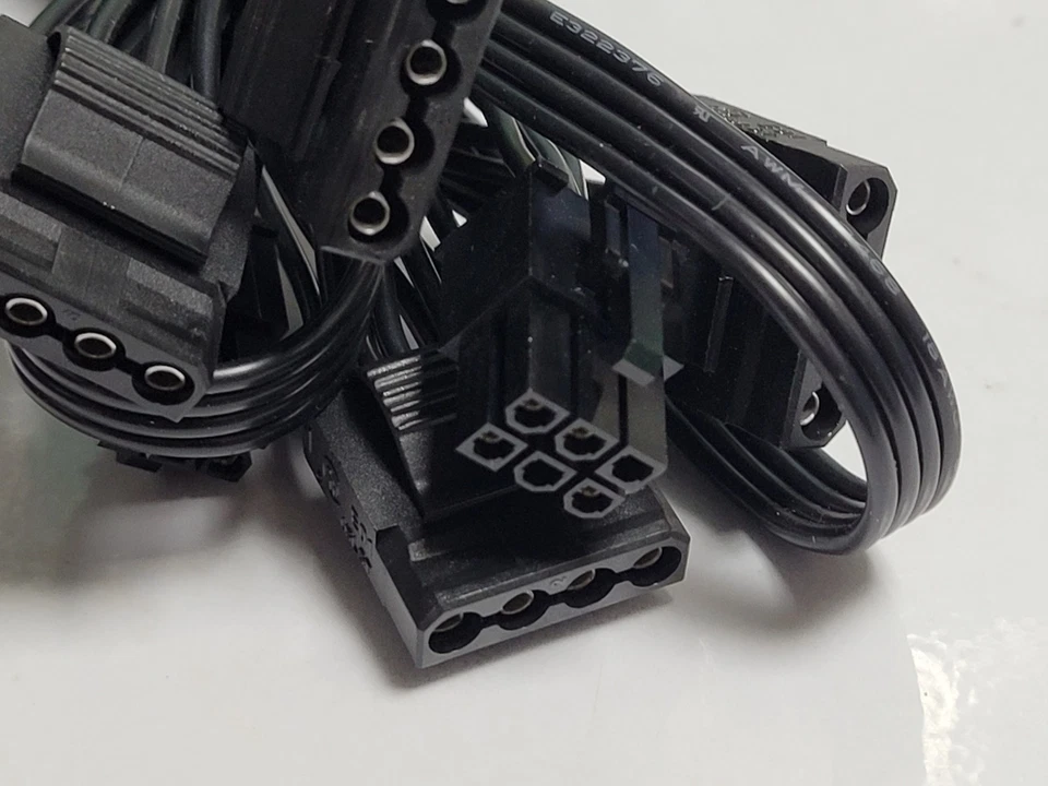 2x 6 Pin to 4 Molex Modular Power Supply Type 3 Cable RMx HX HXi - Image 2 of 2