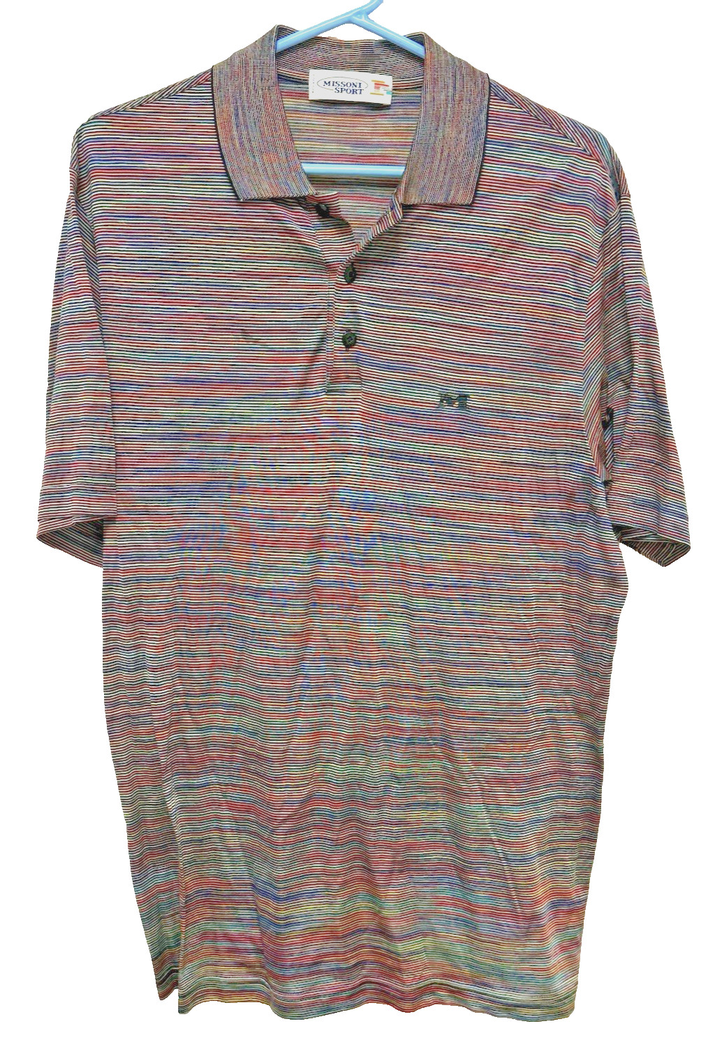 Vintage Missoni Sport Luxury Polo Shirt Classic Pattern Italy 90s Designer SZ L