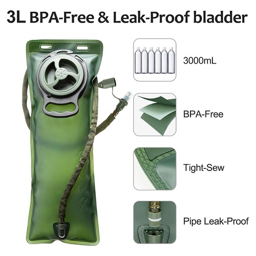 3L Water Bladder Bag Tactical Military Hiking Cycling Hydration Backpack Outdoor - Picture 2 of 7