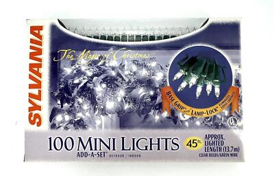 Sylvania 100 Clear White Add A Set Christmas String Lights - Never Been Used!