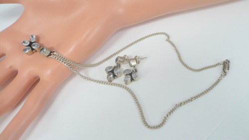 Estate White Tourmaline Sterling Necklace, Pendant, Earrings, LOVELY