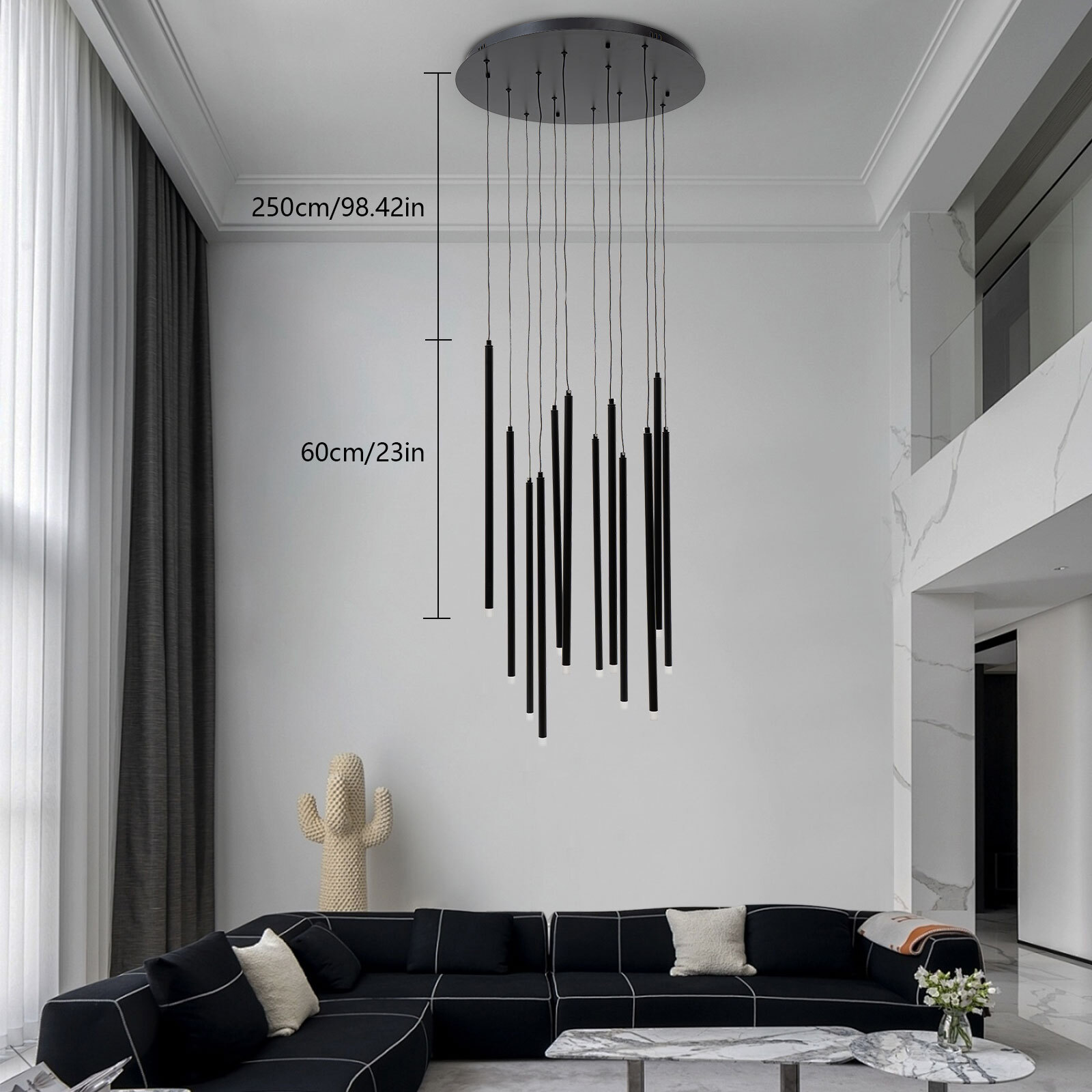 12-Light Adjustable  Chandelier Drop pendant lamp Living Room stairway Ceiling