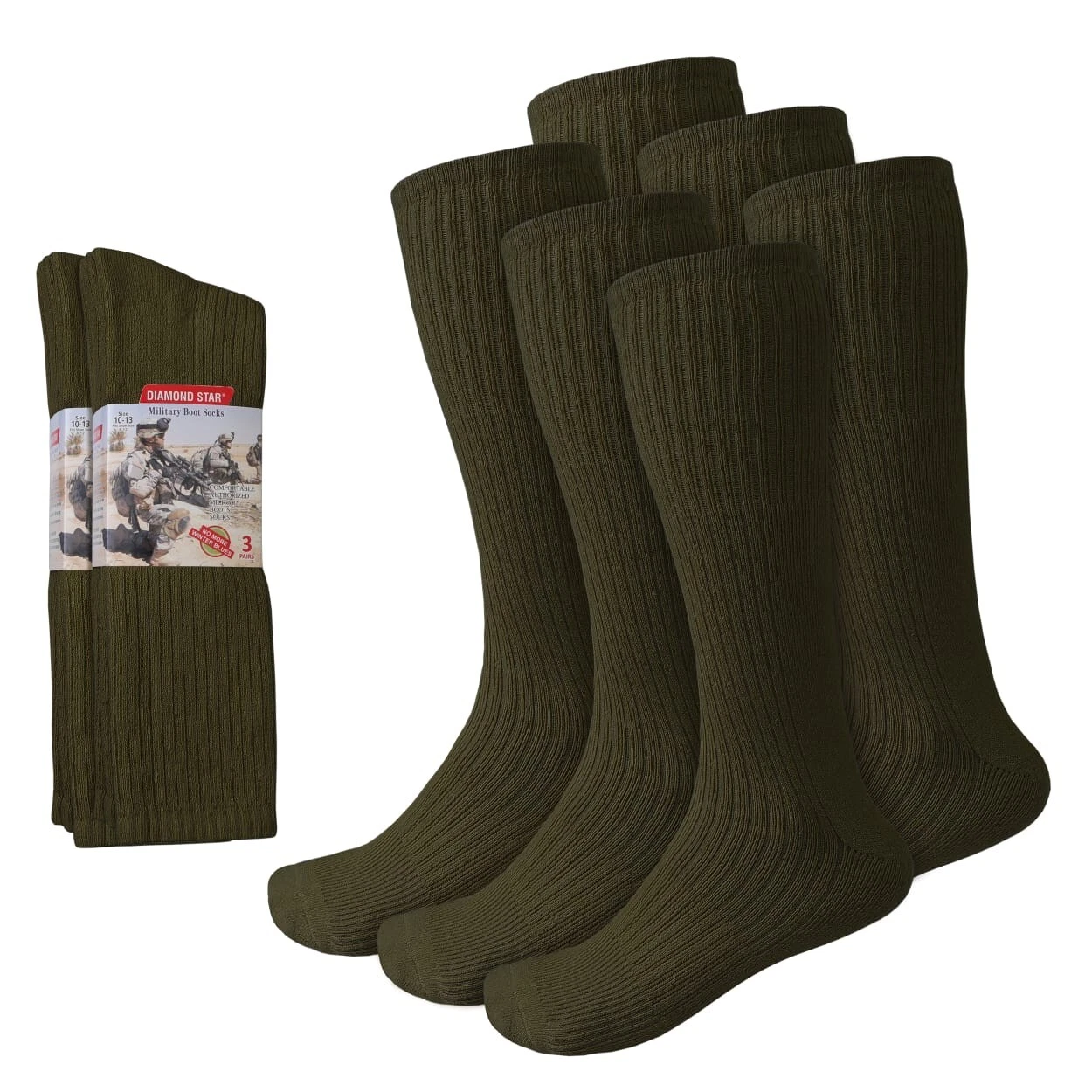 6 Pairs Men Army Military Boot Socks Combat Tactical Trekking Hiking Size 10-13
Opens in a new windo