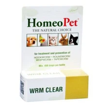 New! HomeoPet WRM CLEAR 15 ml For dogs birds cats rabbits 100% Natural