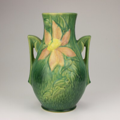 ✨旧ドマーニ花器✨ DOMANI SELFOSS 20 green 廃盤品 Roseville Pottery Clematis Vase, Shape 108-8, Forest Green | eBay