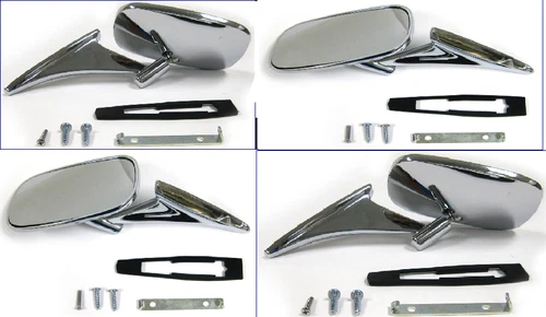 1970 - 1972 Chevelle M Carlo Chrome Outside Door Side Mirror + Hardware - Pair