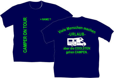 Camping T-Shirt Camper Caravan Wohnmobil Zeltplatz Urlaub Reise Saison Zelten 15