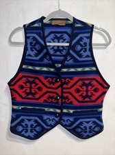 PENDLETON Southwestern Native Pattern Vest Wool Medium No Size Tag