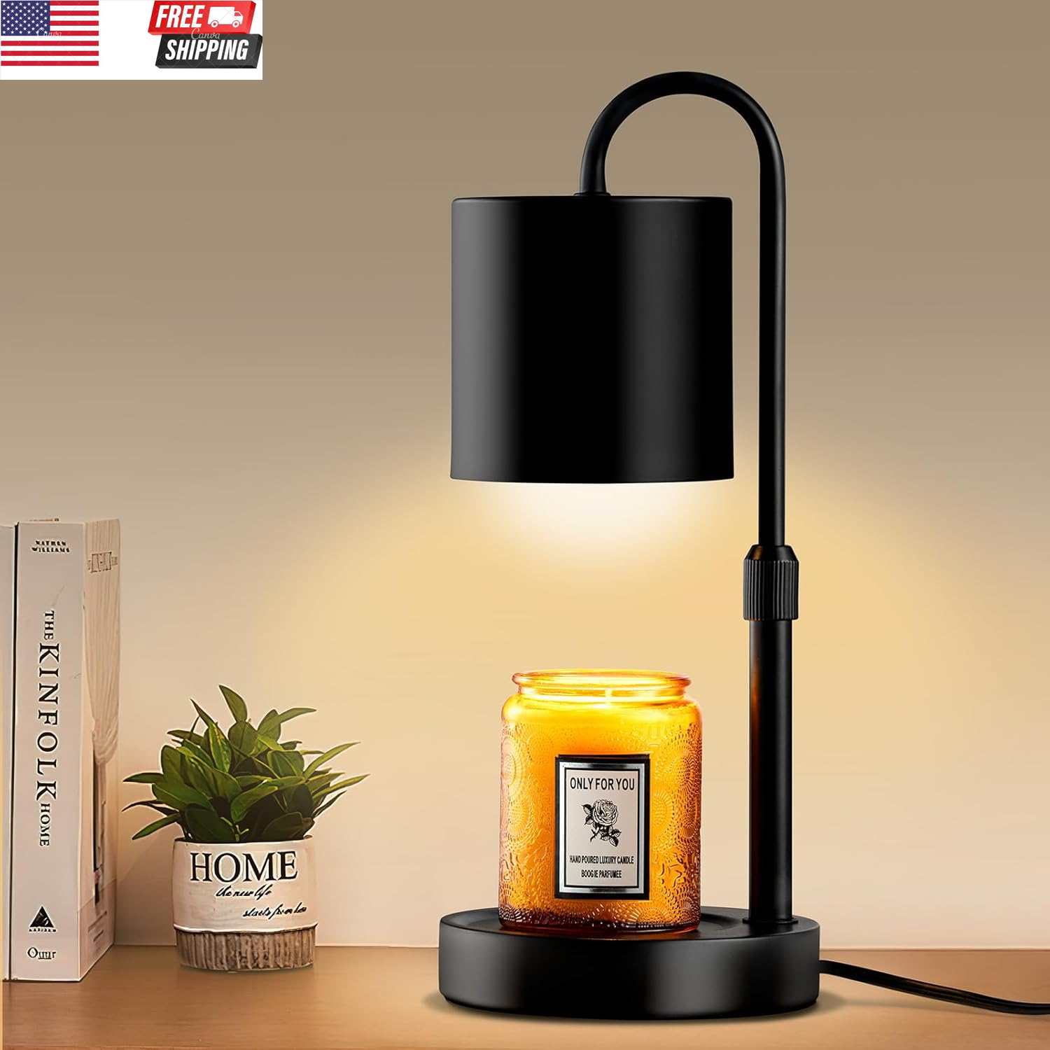 Candle Warmer Lamp with Timer Dimmer for Jar Candles Melting Wax Warmer-image