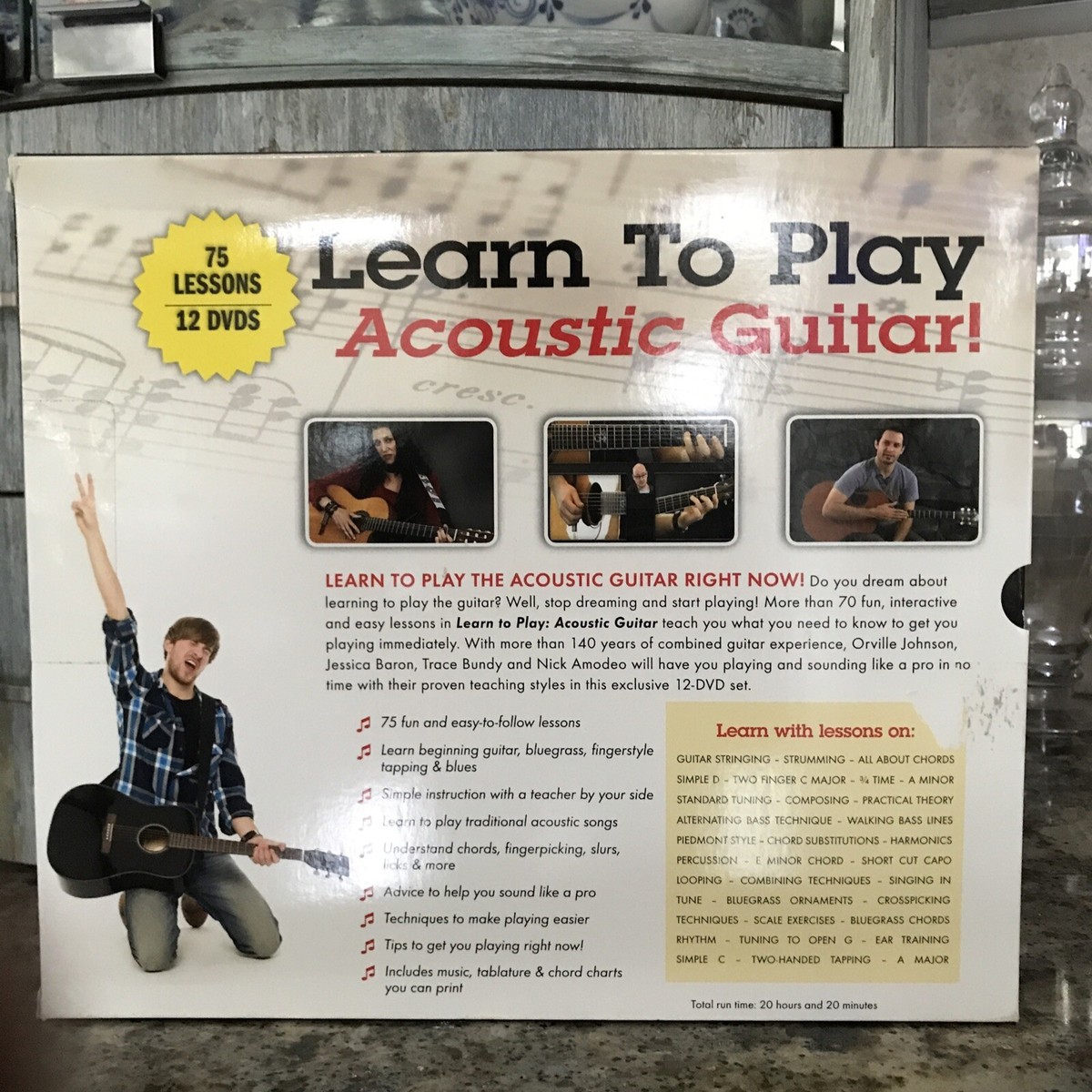 Learn to Play Acoustic Guitar 75 Lessons 12 DVD Set 20 Hours for