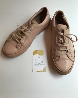 Woman by Common Projects Pale Pink Leather Sneakers, Size 7 (US) 37 (IT)