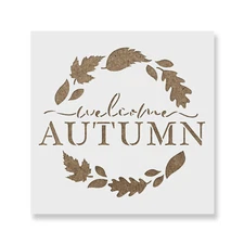 Welcome Autumn Stencil - Durable & Reusable Mylar Stencils