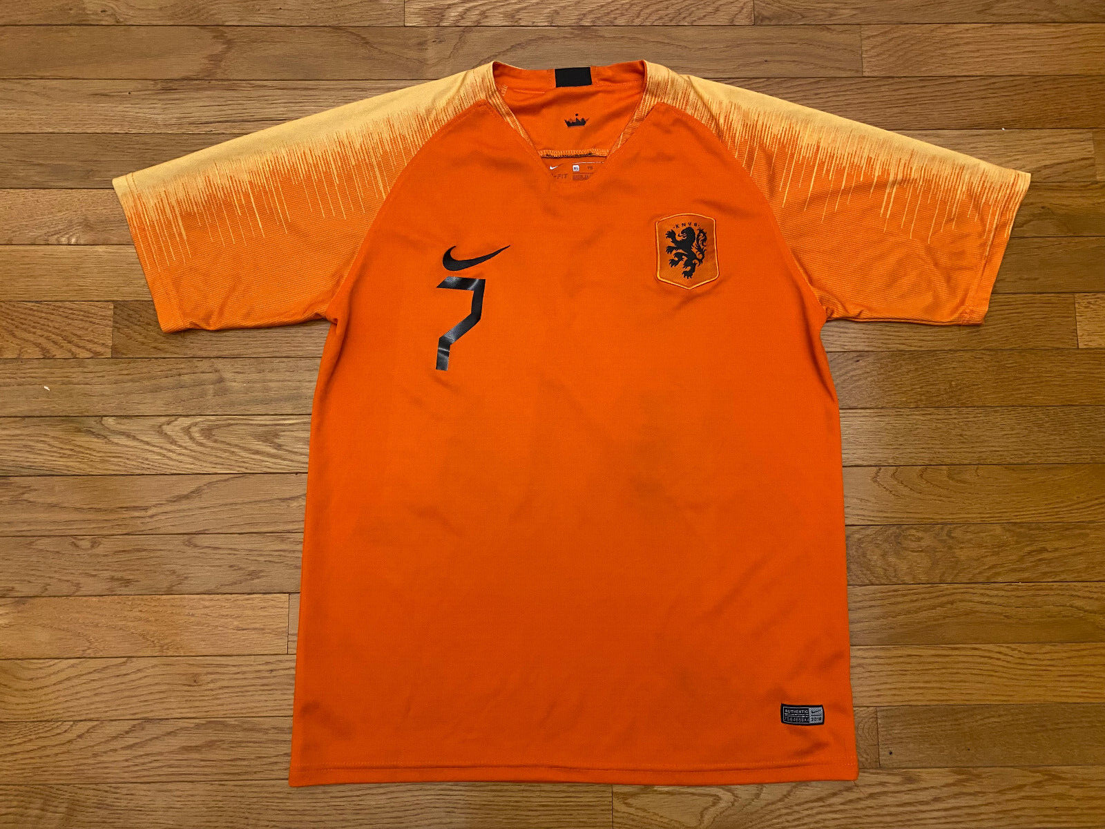 KNVB Nederlands Authentic Nike Dri-Fit Men's Soccer Jersey Size XXL