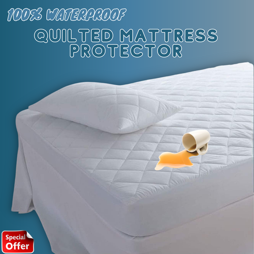 QUILTED WATERPROOF MATRESS MATTRESS PROTECTOR EXTRA DEEP FITTED BED