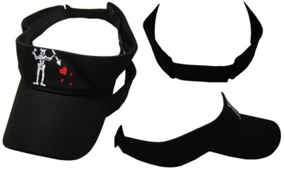 Pirate Blackbeard Edward Teach Black Embroidered Visor Hat Cap Premium Quality