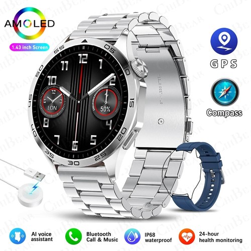 Smartwatch für Herren Damen NFC Bluetooth Anruf GPS Track, Herzfrequenz AMOLED Bildschirm - Bild 22 von 24
