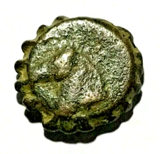 Ancient Greek Scalloped Coin 400-100 BC. Bronze AE Elephant and Horse Head