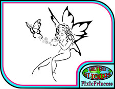 Butterfly Fairy M Vinyl Sticker Laptop Mirror Car Truck Cute Wall Window Decal