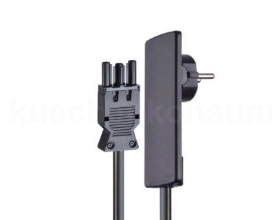 Schulte Evoline Plug Flachstecker mit Anschlusskabel 1,5 Wieland Stecker schwarz