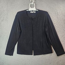 Chico's Open Front Liquid Knit Cardigan Women 3 Long Sleeve Black