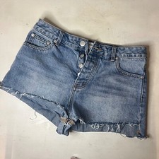 Superdown High Rise Button Fly Denim Jean Shorts Cut Off Womens 30 Festival