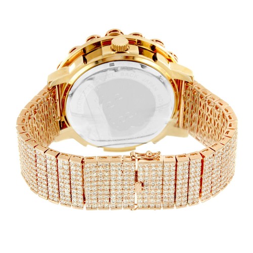 Rose Gold Tone Real Diamond Khronos Jojino Joe Rodeo Custom Bezel Band Men Watch - 第 4/6 張圖片