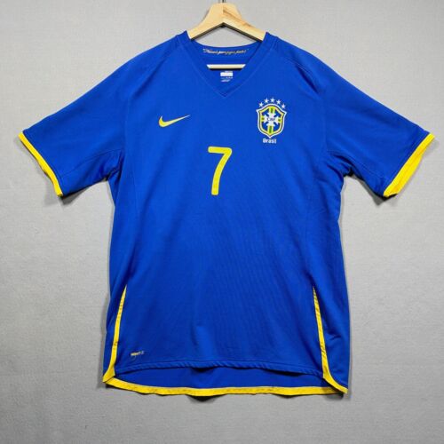 Maillot de football de l'équipe brésilienne adulte XL bleu KAKA 7 football Nike hommes Brésil - Photo 1 sur 10