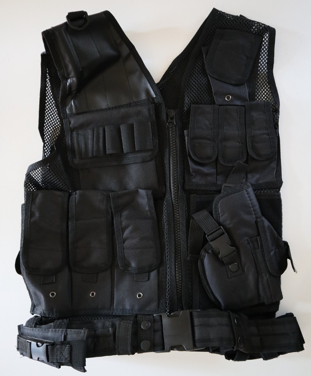 MEN'S TACTICAL VEST WITH HOLSTER | eBay