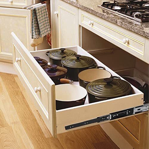 2 Pair 10 Inch Soft Close Drawer Slides Black Full Extension Ball Bearing Side