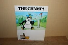 Vintage 1970's The Champ! Hamm's Beer Bear Golf Golfing 15" Easel Back Sign