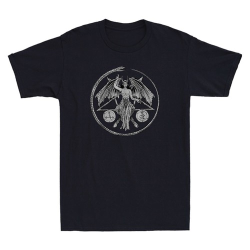 Lilith Female Devil Gothic Pagan Samael Witchcraft Occult Vintage Men's T-Shirt - Picture 3 of 8