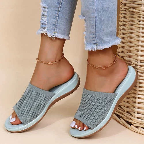 Womens Flats Ladies Slip On Fashion Slides Mules Sliders Summer Beach Sandals Sz - Picture 14 of 36
