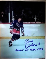 Steve Vickers signed photo 8x10 New York Rangers Rookie of The Year 1973