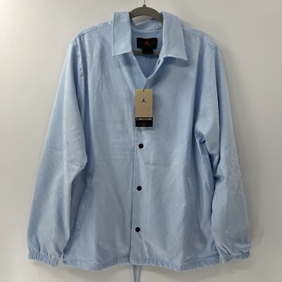 Nike Jordan Essentials Coaches Button Jacket Ice UNC Blue Mens M DV7616-411 NWT
