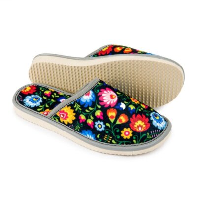 Damen Hausschuhe Filz Damen Pantolette Blumenmuster Handarbeit Home Schuhe Kapcie 