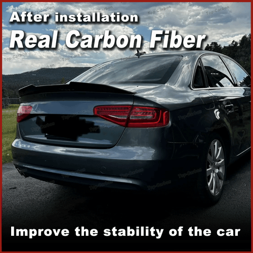 Fit For Audi A4 B8.5 A4L Sedan 2013-2016 REAL CARBON Rear Trunk Spoiler Wing Lip - Picture 2 of 15