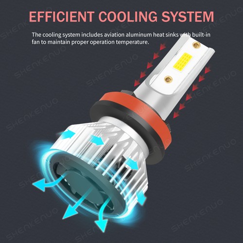 Kit de faros antiniebla de haz alto y bajo LED blancos para Ford Fusion 2006-2016 - Imagen 12 de 18