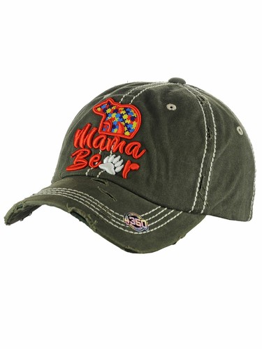 Ceci® Womens Baseball Cap 'Mama Bear' Distressed Vintage Embroidered Dad Hat - Picture 26 of 28