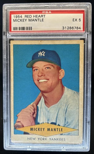 1954 Red Heart Dog Food F156 Mickey Mantle New York Yankees PSA 5