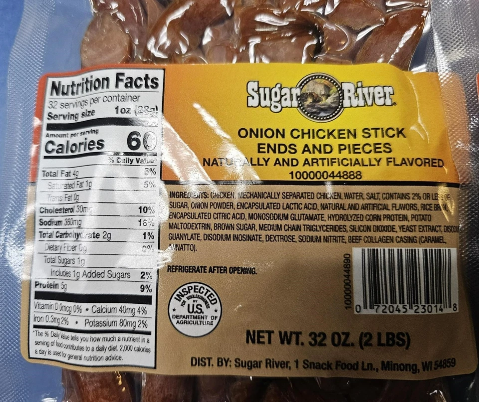 3 X 2LB AZÚCAR RIVER CEBOLLA POLLO Palo extremos y piezas sellado al vacío EXP 2.26.26 Foto 2 de 3