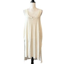 Free People We the Free Sleeveless Linen Blend Boho Hi Low Casual Dress Medium