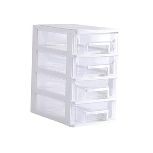 Plastic Storage Bins Storage Drawer, 4 Layers Plastic Drawers Multifunctional