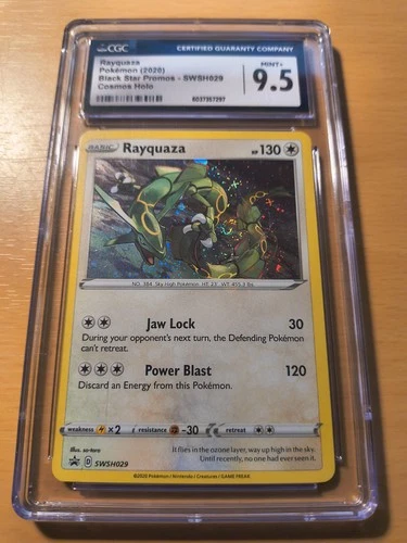 Rayquaza Pokemon 2020 Black Star Promo SWSH029 Cosmos CGC 9.5