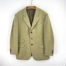 Barbour Squires Tweed Jacket Mens 46R Green Twist Shooting Hacking Sports Blazer