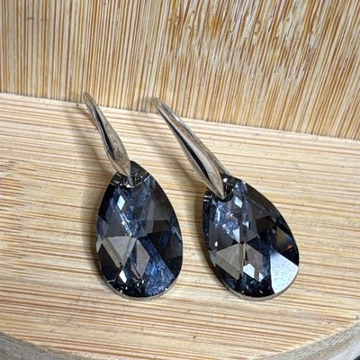 Elegante Ohrhänger Sterlingsilber rauchblau Kristall S925