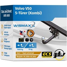 ANHÄNGERKUPPLUNG für Volvo V50 04-12 starr GDW +13pol E-Satz ABE