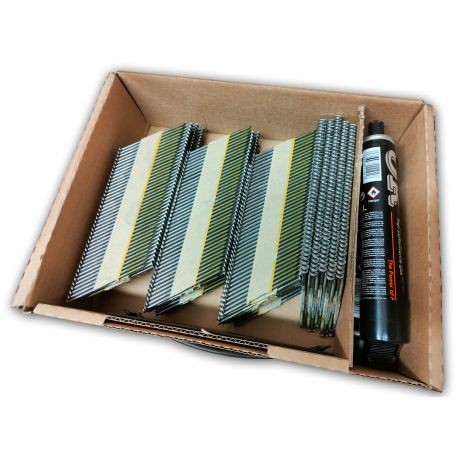Clous crantés 3.1x90 en acier pour cloueur Paslode IM90 avec pack de 2200 pièces