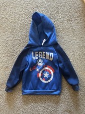 NWOT Marvel Captain America Hoodie Boys Size 6 Blue LEGEND