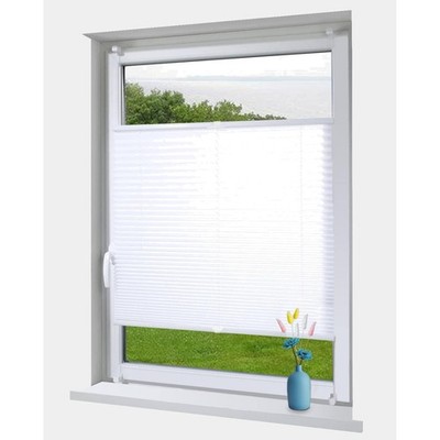 Plissee Rollo Klemmfix - Lichtdurchlässig, Crushed Optik - Weiß 60x130cm