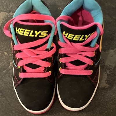 Heelys Propel 2.0 Kids Unisex Black Pink Blue Wheeled Sneakers US Size 4